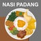 Nasi padang is a Minangkabau steamed rice served with various choices of pre-cooked dishes originating from West Sumatra,