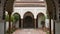 Nasrid courtyard in the muslim palace of the Alcazaba, Malaga, Spain