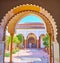 Nasrid Palace through the arch, Malaga, Spain