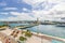 The Nassau, Bahamas cruise port looking towards downtown Nassau.