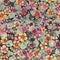 Nasturtium flowers with leaves in subdued colors. Seamless aged pattern. Watercolor painting. Hand drawn illustration.
