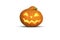 A nasty grinning pumpkin on isolated background