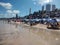 Natal, Rio Grande do Norte, Brazil. December, 10, 2022: Tropical beach  Region of `Ponta Negra`. Beautiful tourist beach.