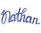 Nathan name lettering blue tinsels