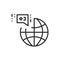 Nation branding black line icon. International cooperation. Pictogram for web page, mobile app, promo. UI UX GUI design element.