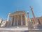 National academy of Athens Greece, extreme side perspective of the main colonnade
