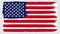 National American flag, transparent background. Brush stroke grunge dirty flag of USA.