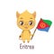 National animal camel holding the flag of Eritrea