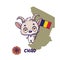 National animal white goat holding the flag of Chad. National flower gerbera displayed on bottom left