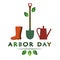 National Arbor Day - creative concept with sprout in circle