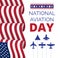 National Aviation Day in USA, celebrated in August. Silhouettes of passenger and military aircraft