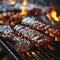 National Barbecue Month. Appetizing pork ribs on the grill