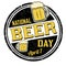 National beer day grunge rubber stamp