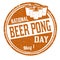 National beer pong day grunge rubber stamp