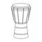 National brazilian drum icon in outline style isolated on white background.