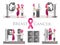 National Breast Cancer Awareness Month or Pink ribbon set