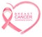 National breast cancer awareness month. Poster pink ribbon, text and heart shape