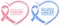 National breast cancer awareness month. Poster pink ribbon, text and heart shape. November prostate cancer awareness blue ribbon