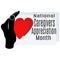 National Caregivers Appreciation Month, idea for poster, banner, flyer or postcard