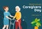 National Caregivers Day on February 17th Provide Selfless Personal Care and Physical Support in Flat Cartoon Illustration