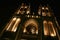 National cathedral, angled and lit for \'looming\' effect