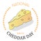 National Cheddar Day Sign and Badge Vector Illustration