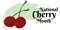 National Cherry Month, idea for a horizontal banner or postcard design