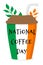 National Coffee Day in Ireland. Glass of espresso with flag colors. Vector for advertising poster design