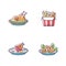 National cookery RGB color icons set