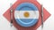 National cuisine and dishes of Argentina. Delicious recipes from Europe. Flag on a plate with food from Argentina.