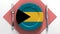 National cuisine and dishes of Bahamas. Delicious recipes. Flag on a plate with food from Bahamas. Commonwealth of the