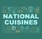 National cuisines word concepts banner