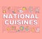 National cuisines word concepts banner