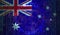 National cyber Security of Australia on digital background Data protection, Safety systems concept. Lock symbol on dark flag