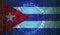 National cyber Security of Cuba on digital background Data protection, Safety systems concept. Lock symbol on dark flag