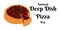 National Deep Dish Pizza Day, design of horizontal banner, poster, flyer, card or menu design
