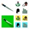 National Dirk Dagger, Thistle National Symbol, Sporran,glengarry.Scotland set collection icons in cartoon,flat style