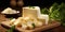 National dish of Croatia, Pazh cheese. Dish close-up. Generative AI