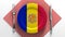 National dishes of Andorra. Delicious recipes from Europe. Flag on a plate with food from Andorra.