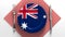 National dishes of Australia. Delicacies. Flag on a plate with food from Australia.