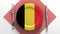 National dishes of Belgium. Delicious recipes from Europe. Flag on a plate with food from Belgium.