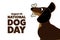 National Dog Day. August 26. Holiday concept. Template for background, banner, card, poster with text inscription