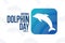 National Dolphin Day. April 14. Holiday concept. Template for background, banner, card, poster with text inscription