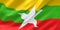 National Fabric Wave Closeup Flag of Republic of the Union of Myanmar