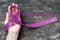 National family caregivers month in November month concept with plum purple ribbon  awareness