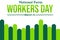 National Farm Workers Day green healthy color shapes in minimalist design and text