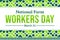National Farm Workers Day traditional design in green color with text and shapes in the border