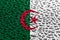 National flag of Algeria made of water drops. Background forecast concept