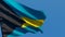 The national flag of Bahama islands is flying in the wind