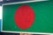 National flag of Bangladesh wall painted on a concrete wall beautiful stock image.